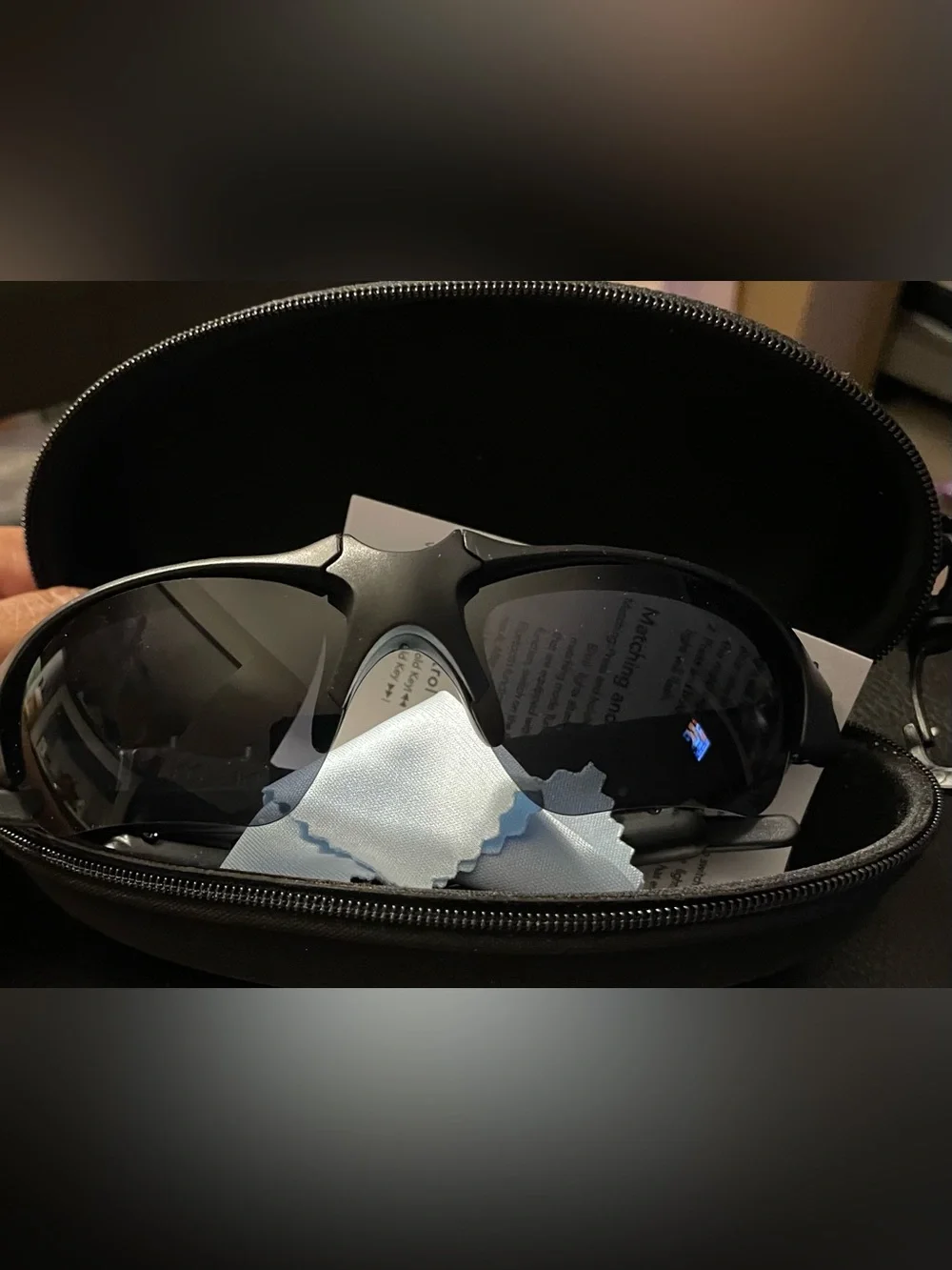 PIONEER Black Polarized VR/AR Protective Sunglasses with Zip Case